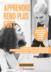 Couverture brochure formation adultes Acadomia