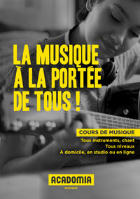 Visuel de la brochure cours de musique avec Acadomia
