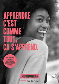 Couverture brochure solutions Acadomia pour le supérieur