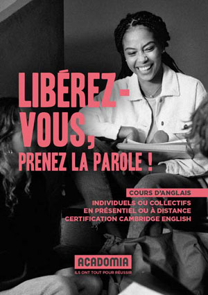 Couverture brochure cours d'anglais Acadomia