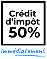Logo 50% de crédit d'impôt immédiatement