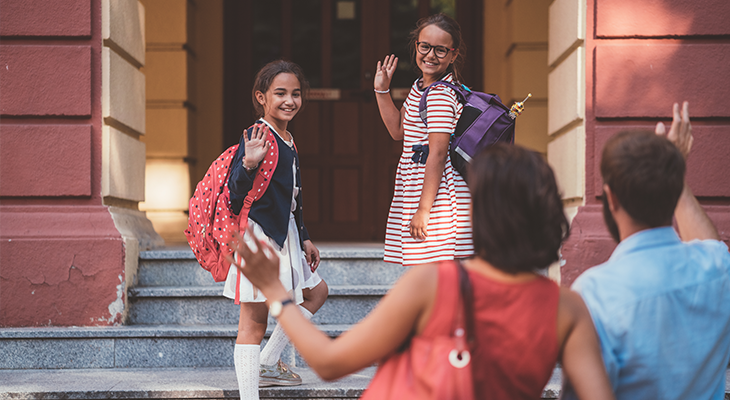 Élèves de primaire lors de la rentrée des classes