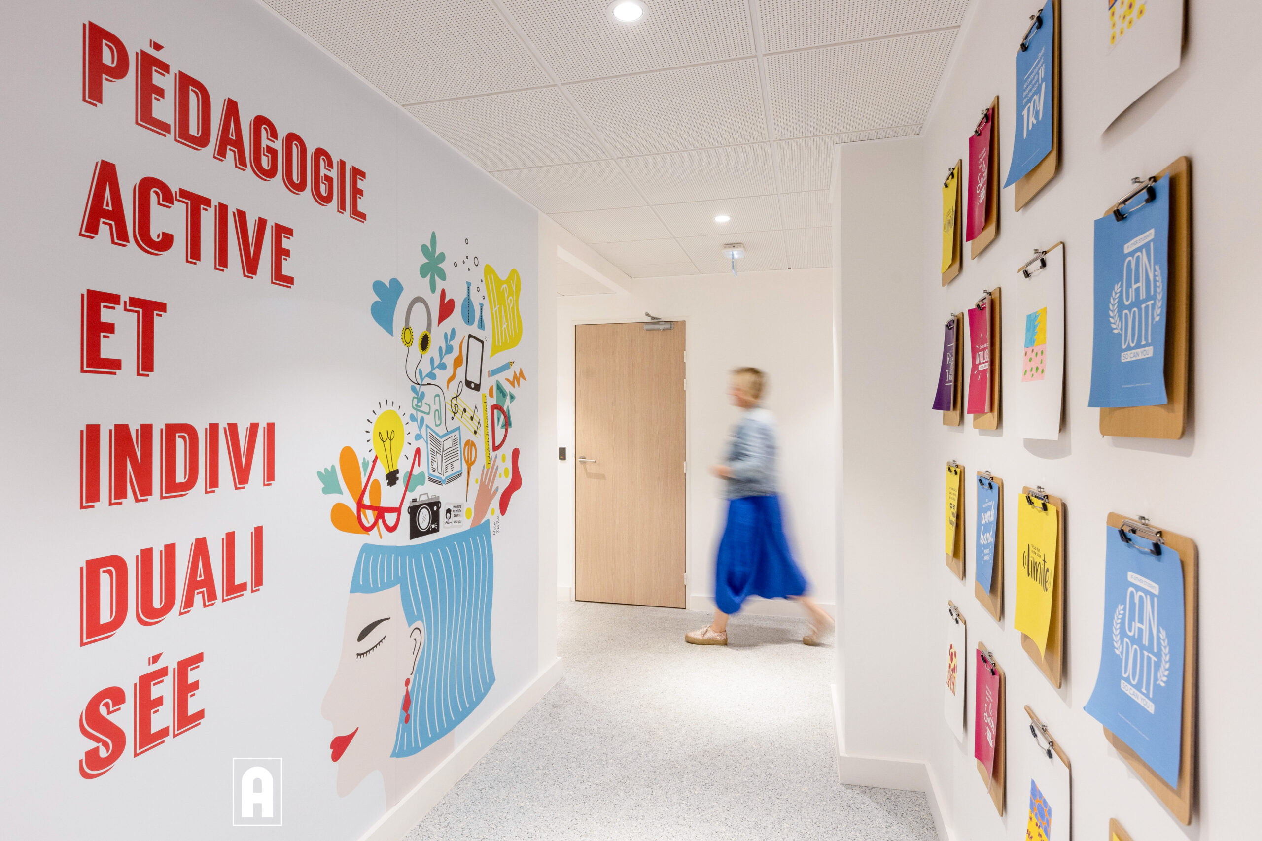 Intérieur de l'école A à Paris