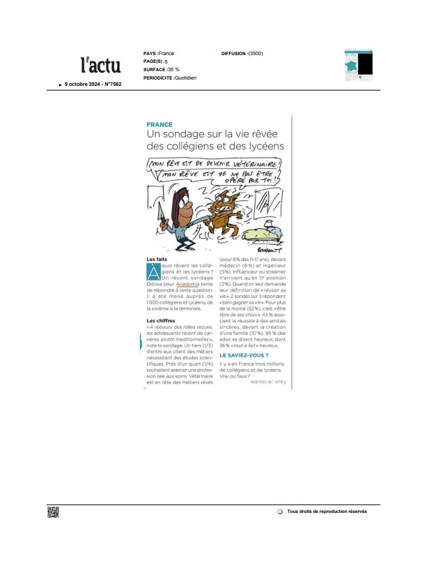 Article L'actu paru le 9 octobre 2024