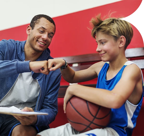 Coach avec un élève en sport