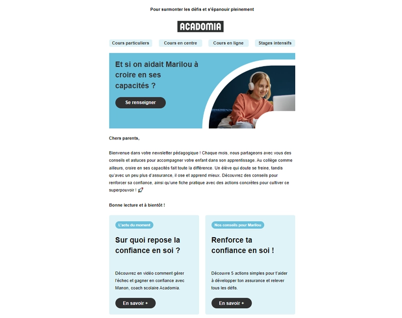 Exemple de newlsetter