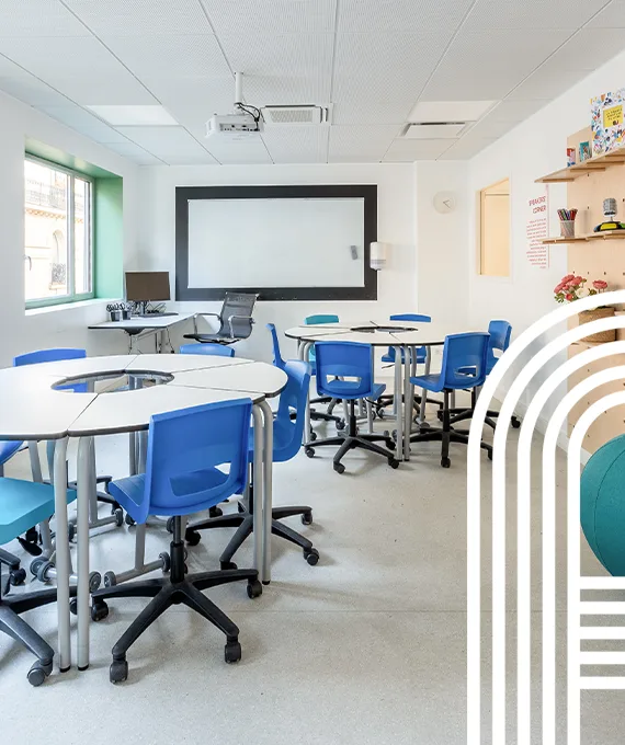 Salle de classe de l'Ecole A d'Acadomia à Paris 16