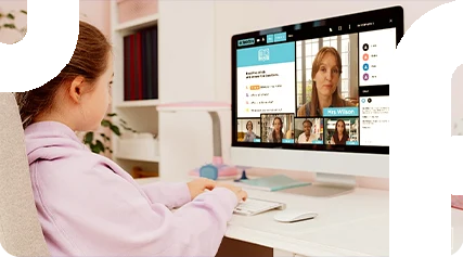 Elève de primaire en cours en ligne avec Acadomia