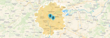 Carte des centres Acadomia à Lyon