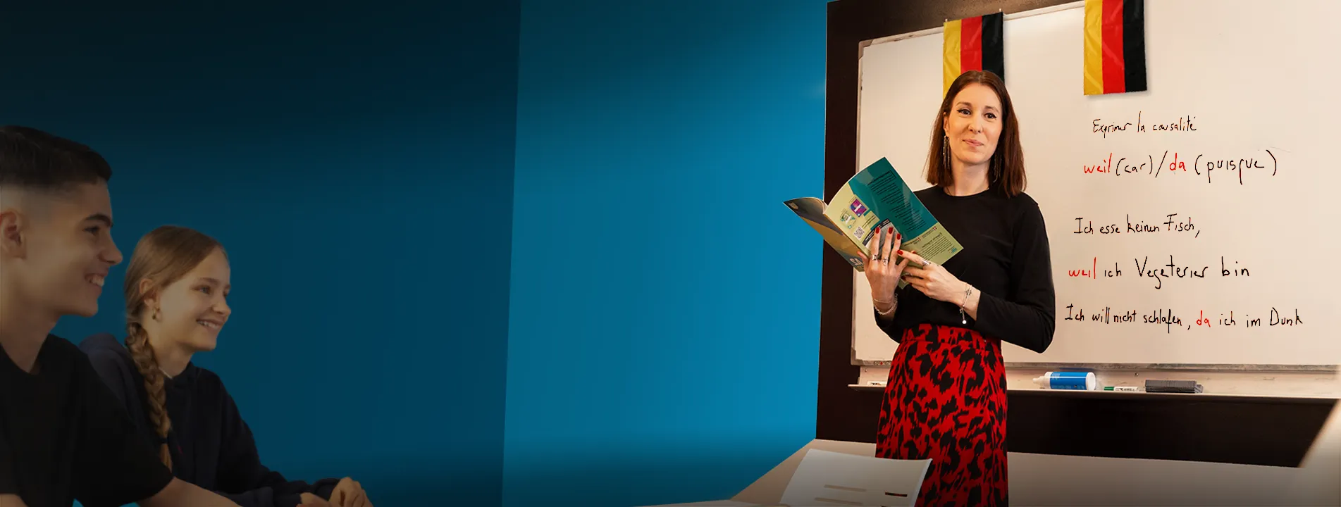 Elèves en cours d'allemand avec Acadomia