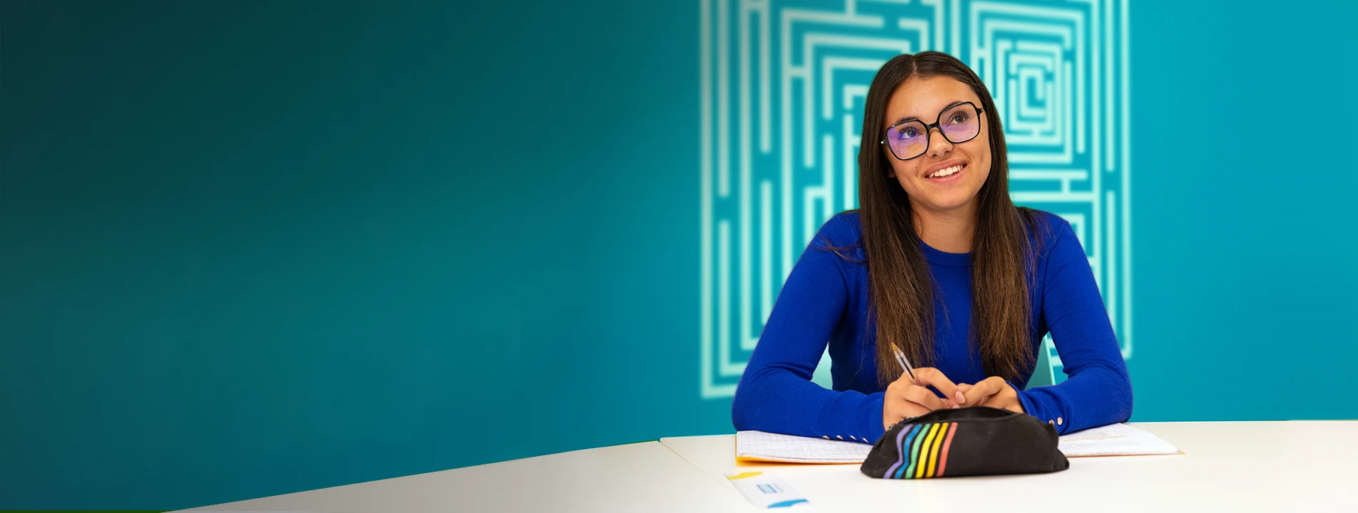 Portrait d'une lycéenne en cours Acadomia - photo tous droits réservés