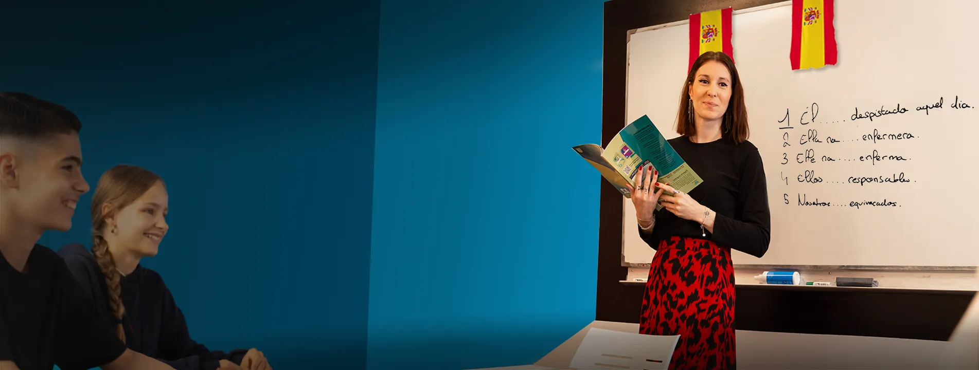 Groupe d'élève en cours d'espagnol avec Acadomia