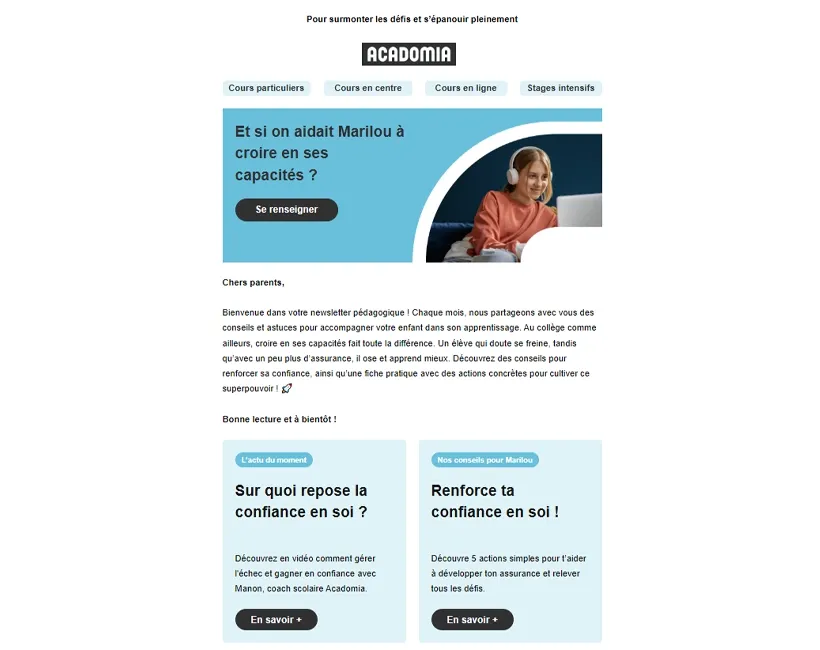 Exemple de newlsetter