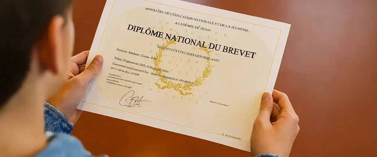Elève tenant son diplôme du brevet dans les mains - réussite avec Acadomia