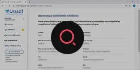Visuel de la page pour vérifier ses informations sur le compte de l'Urssaf avance immédiate